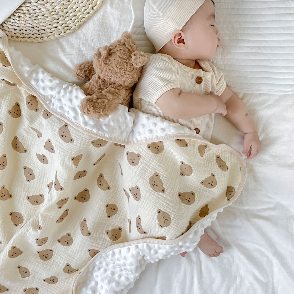 Picture of Bean Blanket Baby Quilt Summer Thin Gauze Air-conditioning Quilt Wholesale Children's Cotton Wrinkle Baby Blanket for Hair