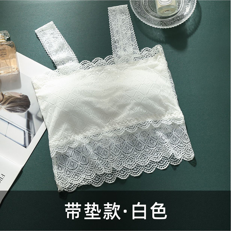 Picture of 2023 New Style Lace Back Lace Sling Breast Wrapping Base All-match Sexy Navel Anti-light Tube Top Women