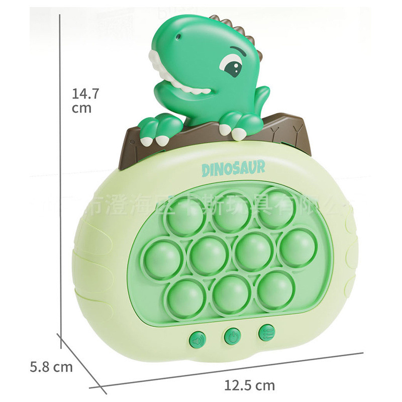 Cross-border dinosaur speed push game machine children's educational toys break through the pass Press Music creative mini hamster game
