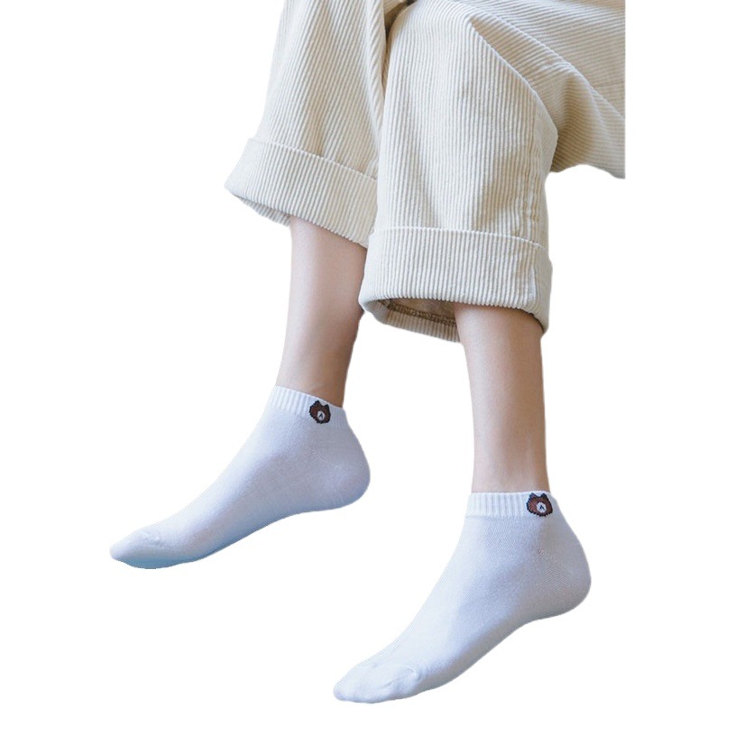 10 pairs of socks women's Korean-style low-top low-cut all-match thin breathable invisible bear socks short socks