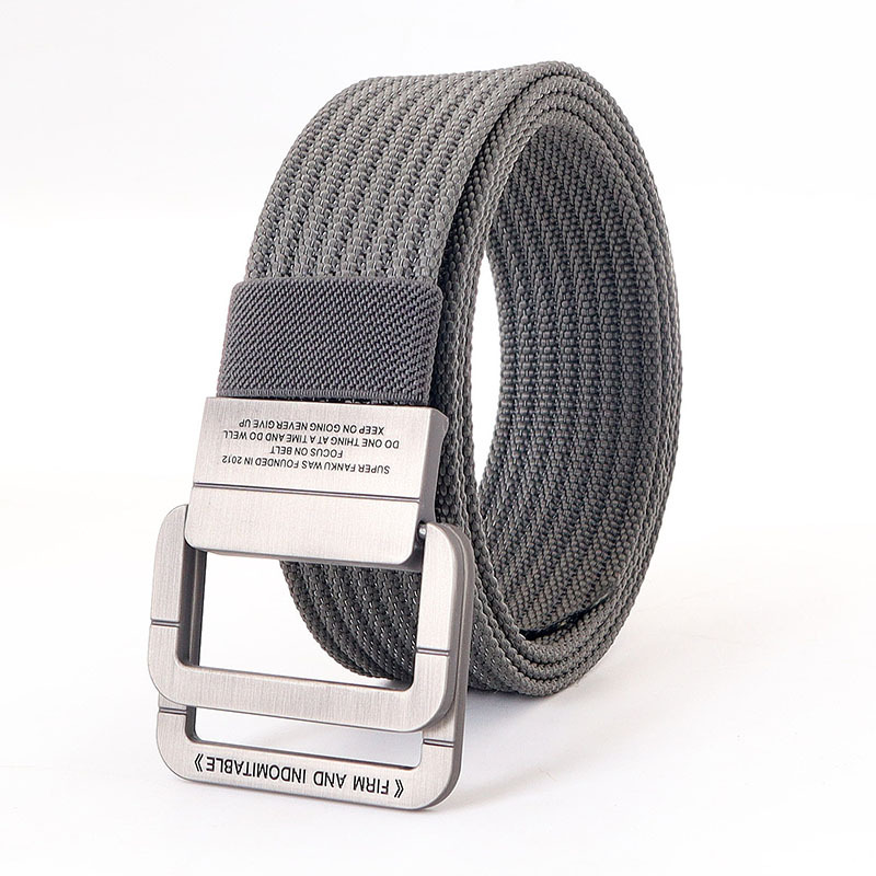 Picture of Alloy double loop buckle belt men's Korean woven nylon tactical sports outdoor pants belt canvas wholesale men's