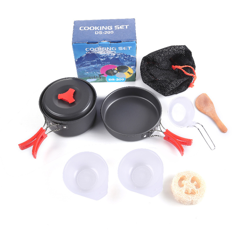 Picture of Amazon Explosions DS-200 Outdoor Portable Camping Set Pot for 1-2 People Picnic BBQ Pot Tableware