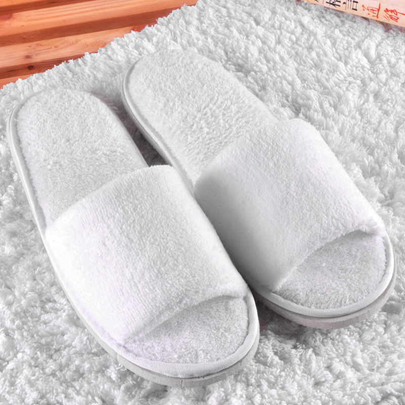 Picture of Hotel pure white coral velvet slippers thick bottom non-disposable home waiting slippers 009