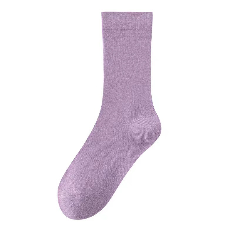 Picture of Mid-Calf Socks for Women, Spring and Autumn Solid Color Slouch Socks, Versatile Maternity Socks, Casual Long Socks, Zhuji Socks Wholesale