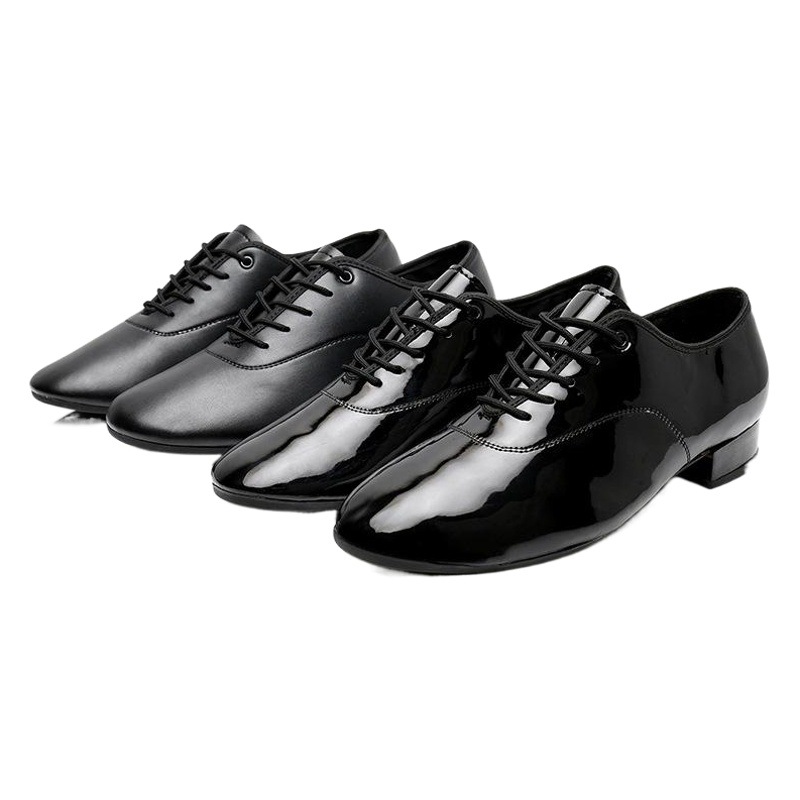 Picture of New Men's Outdoor Rubber Black Modern Dance Shoes Bright Leather Ballroom Dance Ballroom Dance Shoes Square Dance Low Heel Dance