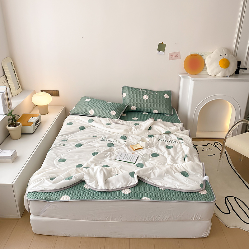 Picture of Class a Natural Latex Mat Set Air-Conditioned Mat Three-Piece Set Fitted Sheet Student Dormitory Summer Quilt Washable