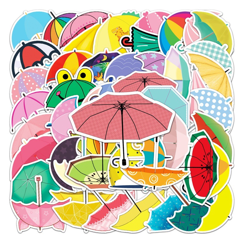 50 sheets umbrella creative cartoon sticker scooter luggage computer car motorcycle decoration waterproof sticker