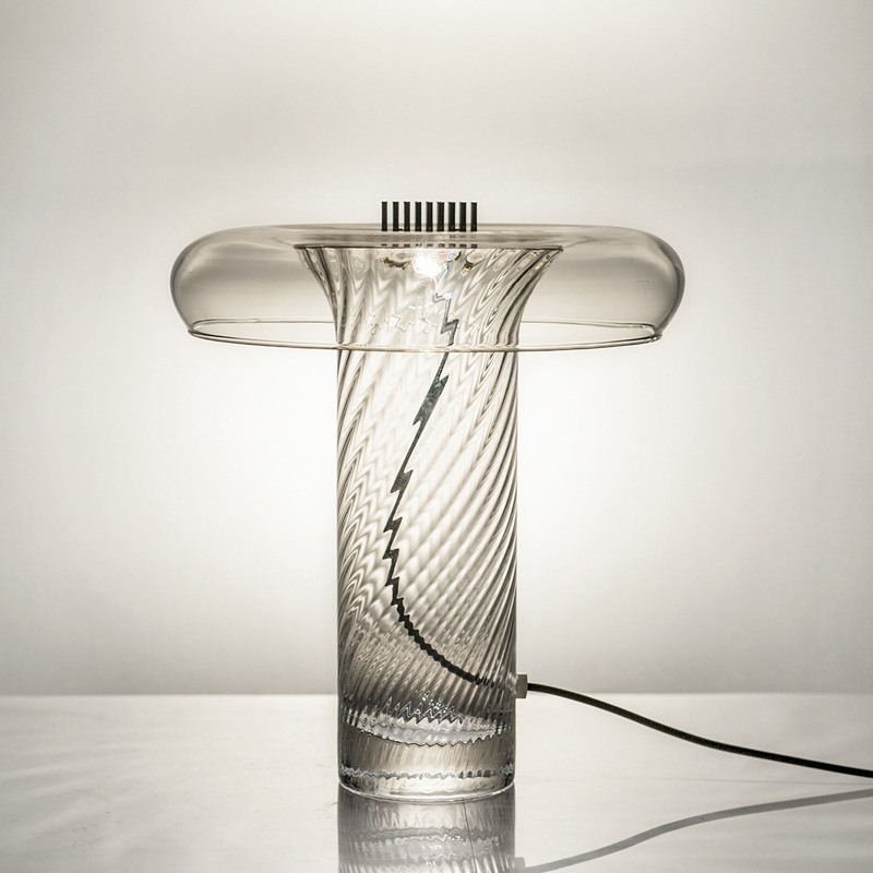 Nordic Post-modern Bedroom Bedside Table Lamp Creative Simple Living Room Study Model Room Personalized Light Luxury Glass Lamps