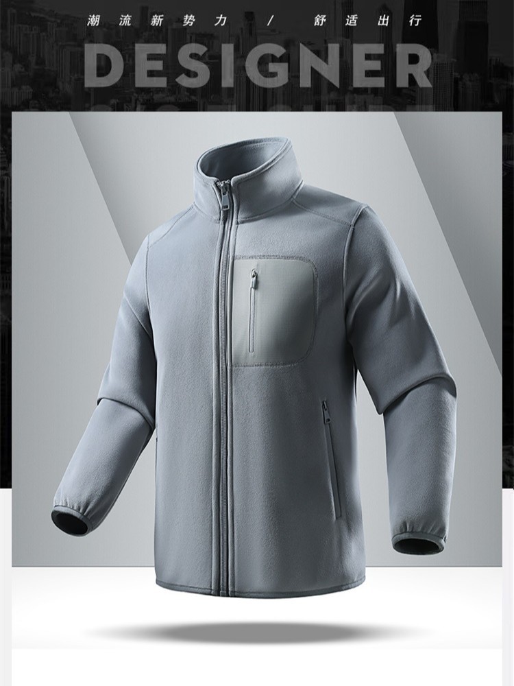 2025 New Autumn and Winter Fleece Jacket for Men, Austrian Velvet Fleece-Lined Thermal Clothing Cardigan Jacket Pure Color Large Size Jacket