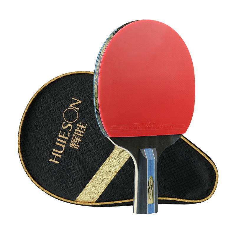 Picture of Huisheng Table Tennis Four-Star Single Racket Original Racket Set Double-Sided Anti-Grip Beginner Table Tennis Racket Four-Star Straight Racket
