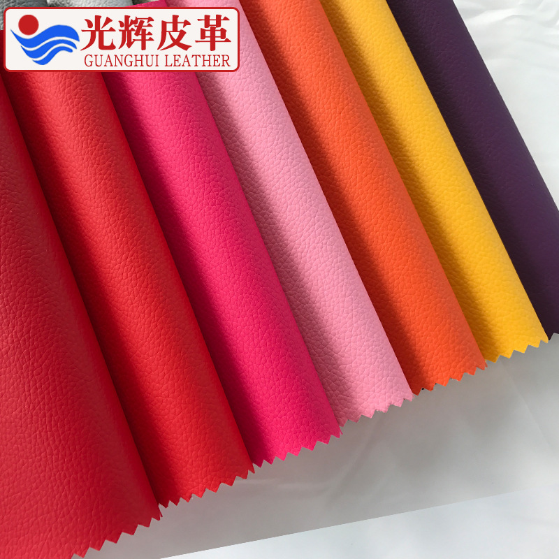 Picture of in stock wool bottom half pu/pvc artificial leather wind shield soft bag sofa cushion litchi pattern leather fabric