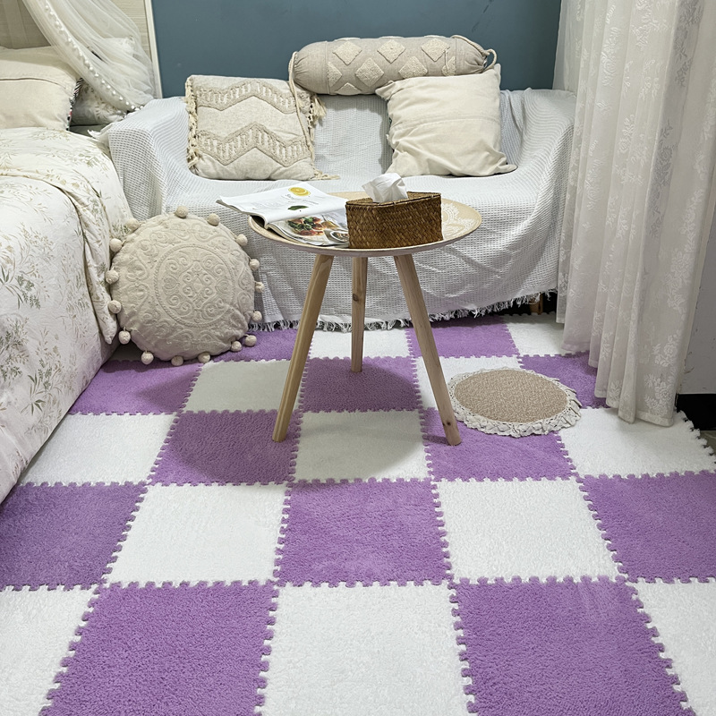 Picture of Plush room stitching carpet bedroom living room 2023 New ins style bedside blanket full floor mat cushion home
