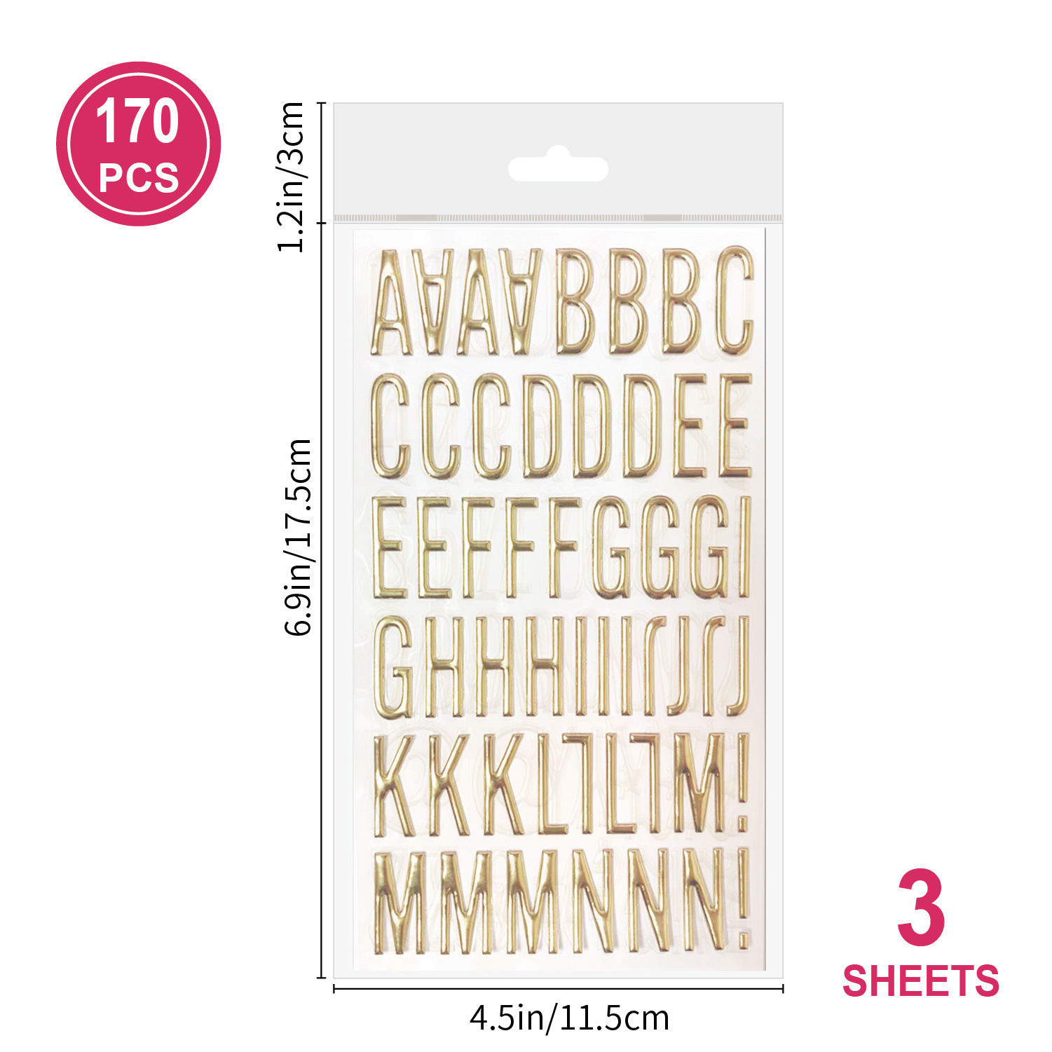 Cross-Border 3D Stereo Hot Stamping Letter Bubble Stickers Accessible Luxury DIY Handbook Accessories Wholesale Metal Stereo Letter Stickers