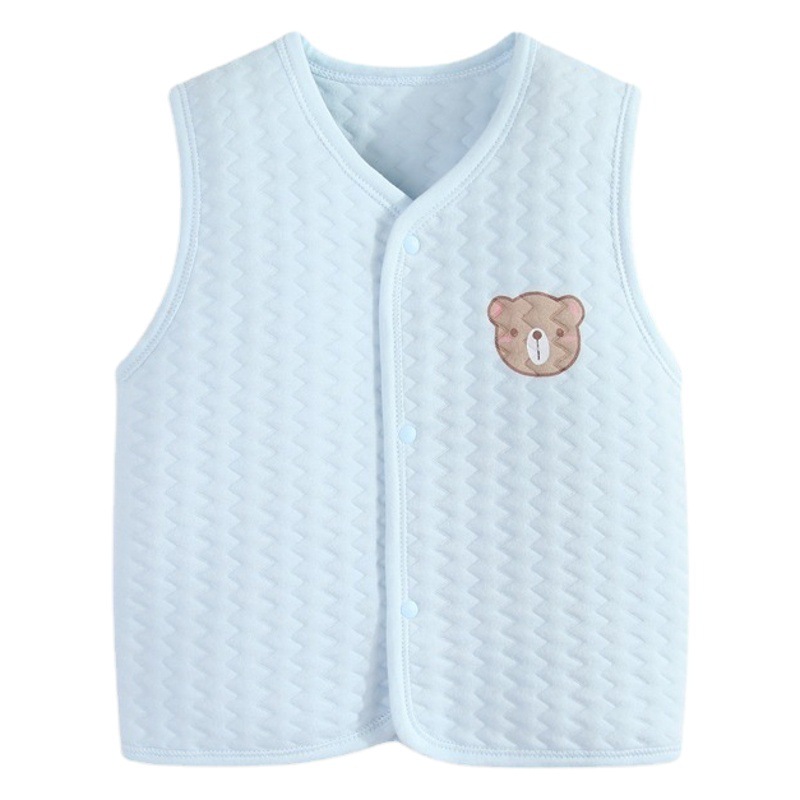 Children's Cotton Vest Autumn and Winter Baby Thickened Girls Vest 2024 New Boys' Cardigan Baby Warm Vest