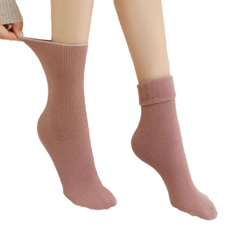 Snow Socks for Women in Autumn and Winter Cashmere Thickeneded Warm Mid-Calf Floor Socks Trendy Autumn and Winter Terry Home Zhuji Socks Industry