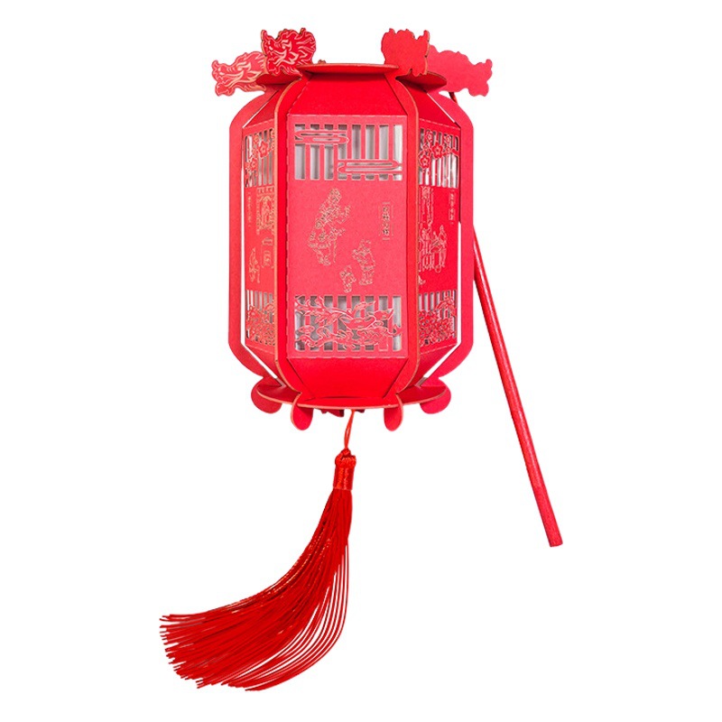 Mid-Autumn Festival Cultural Innovation New Year Gifts Creative Gifts New Year's Goods Gifts Wholesale DIY Blessing Hexagonal Portable Palace Lantern