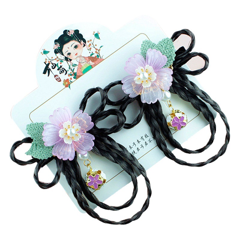 Children's ancient style bow ribbon hairpin Hanfu headdress girl's baby Chinese style ancient costume flower clip hairpin
