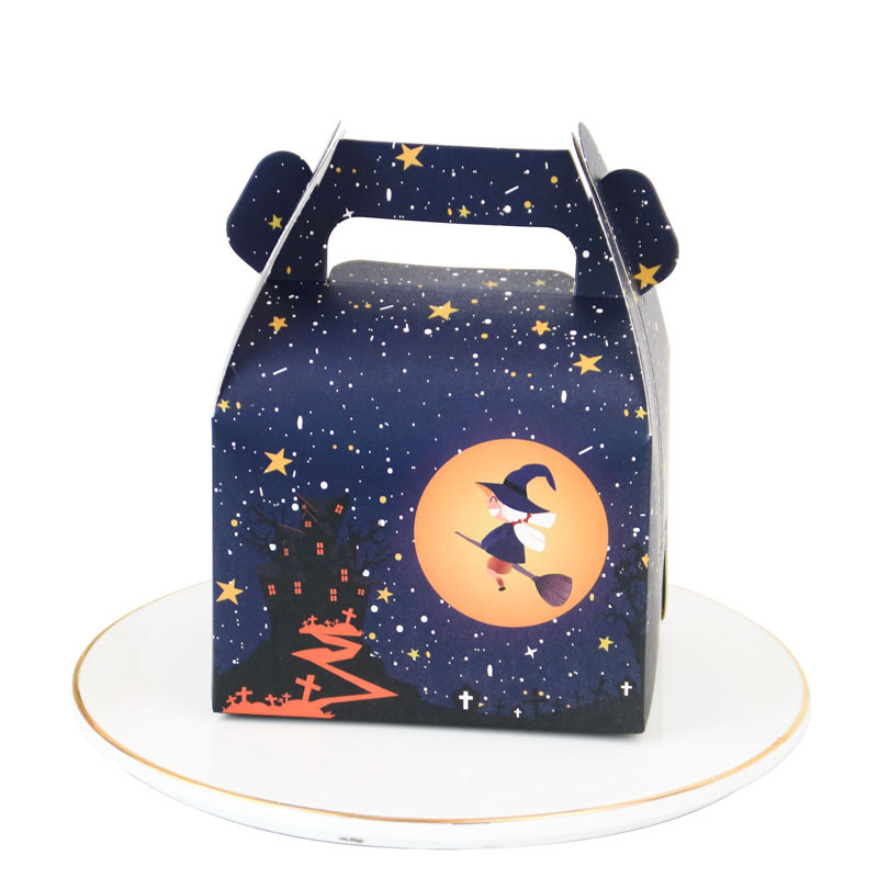 Picture of European Style New Halloween Theme Cake Suitcase Spider Web Suitcase Bread Box Baking Packaging Carton