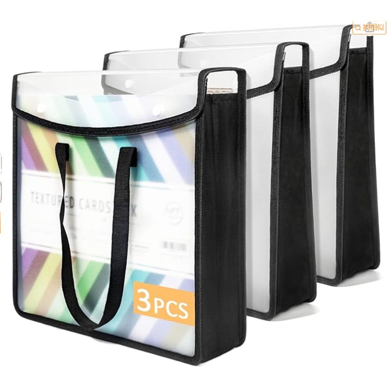 Portable transparent canvas drawing material paper student data storage bag waterproof large capacity A3 snap file storage