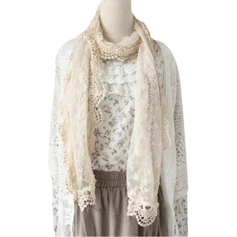 Long Hollow lace shawl scarf women's fashion South Korea all-match decorative scarf crocheted scarf women's sunscreen shawl