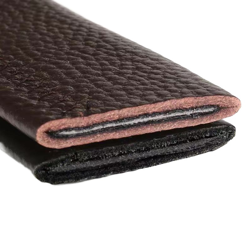 Double-sided first layer cowhide men's belt 3.5 Automatic Belt edge covered leather belt transparent dyed headless Belt strip