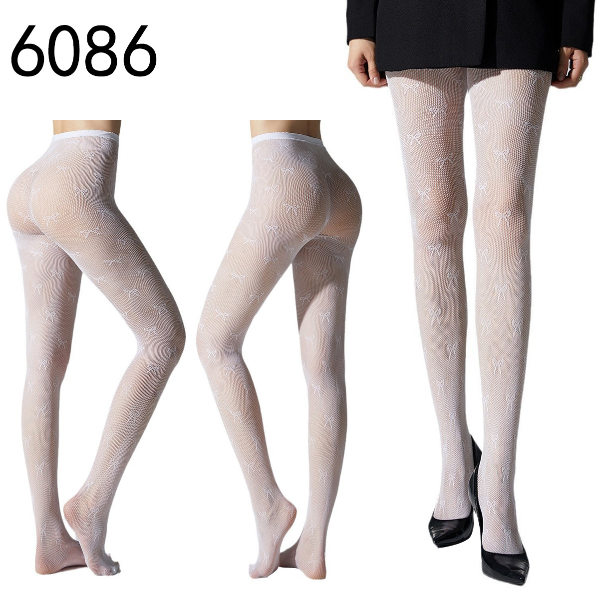 Picture of Internet Celebrating Halloween Nets Skull Spider Web Hollow Fishnet Stockings Pure White Silk Stockings Sexy Black Silk
