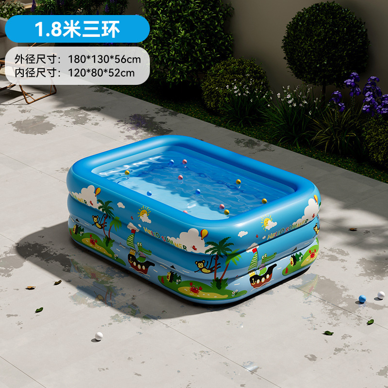 Picture of PVC Kids Inflatable Swimming Pool Home User Outside Large Family Pool Thickened Plastic Baby Baby Pool
