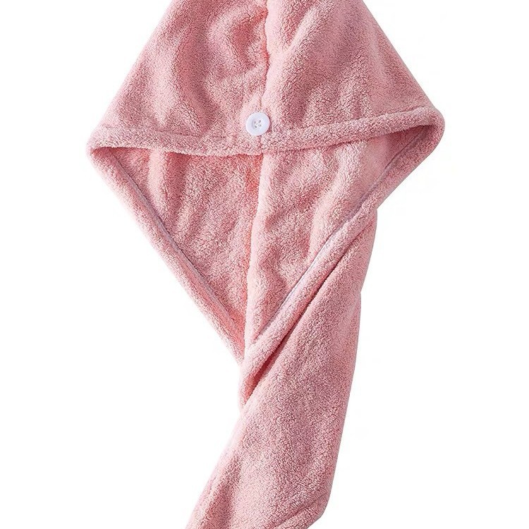 Picture of Dry Hair Cap Thickeneded High-Density Coral Velvet Girls' Absorbent Shower Cap with Edge Dry Hair Towel Quick-Drying Autumn and Winter Turban