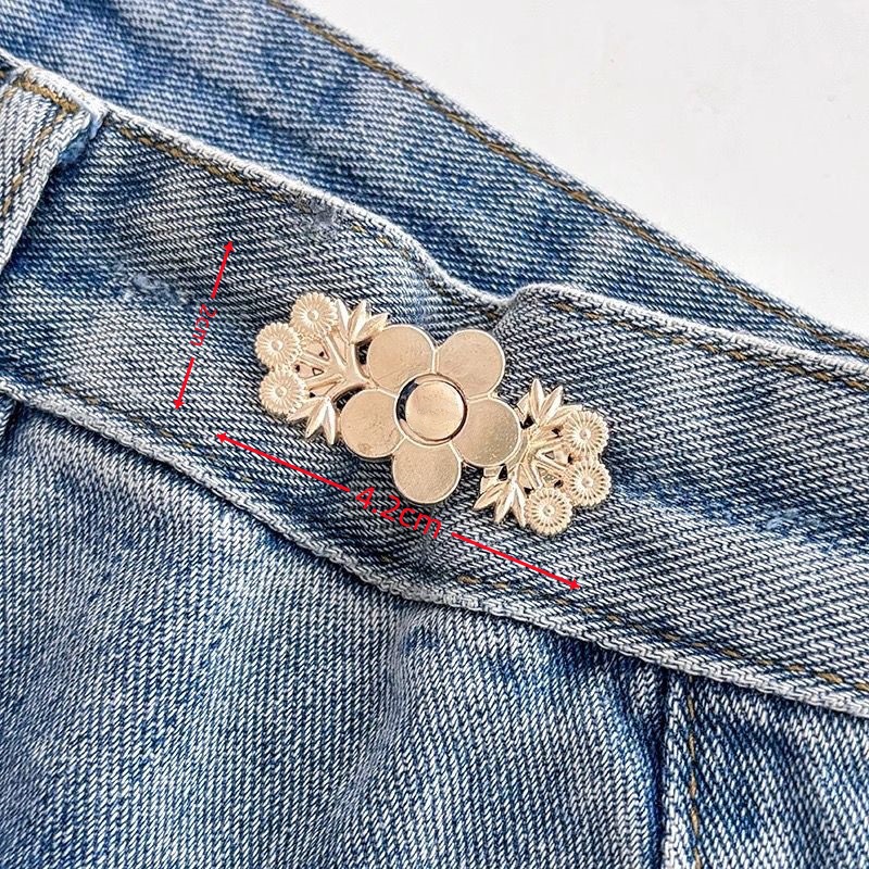 Picture of Chinese Knot Waist Buckle Pair Buckle Flat Bottom Removable Nail-free Seam-free Button Girl's Trouser Skirt Waist Size Change Artifact