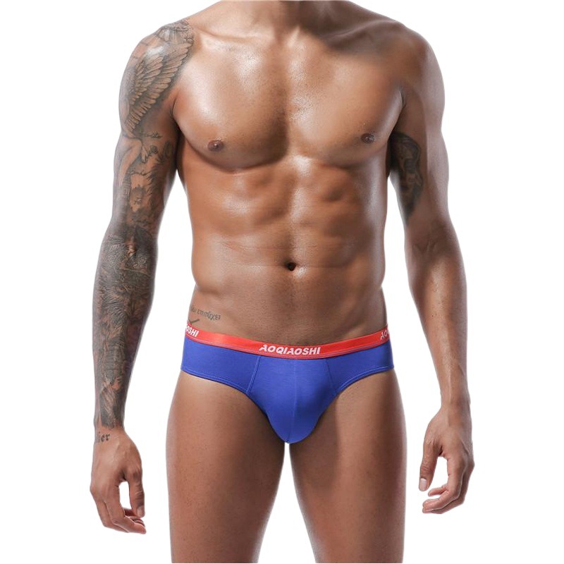 New Men's Underwear Youth Sexy Pure Color Modal Sports Loose Breathable Trendy Men's Briefs
