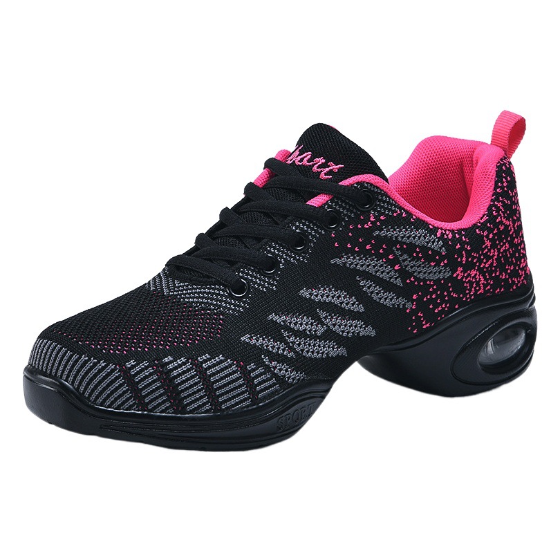 New Dancing Shoes Women's Soft Bottom Dancing Shoes Square Dancing Shoes Breathable Flying Mesh Cloth Shoes Female Sailor Jazz Sneakers