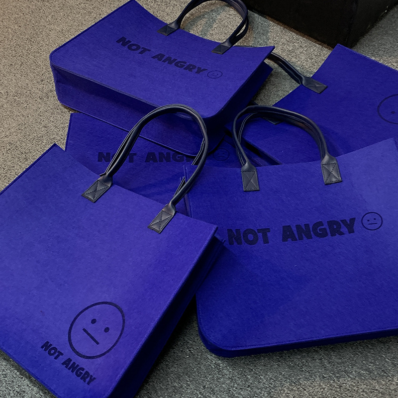 Internet celebrity felt bag portable environmental protection bag oversized commuter shopping bag fashion felt handbag large capacity