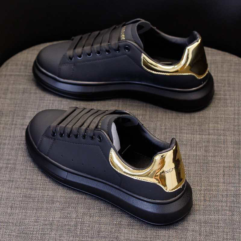 Thick-Soled White Shoes for Women, Versatile Korean Style Sports Platform Shoes, Black Shoes for Men and Women, Small Height-Increasing Casual Sneakers
