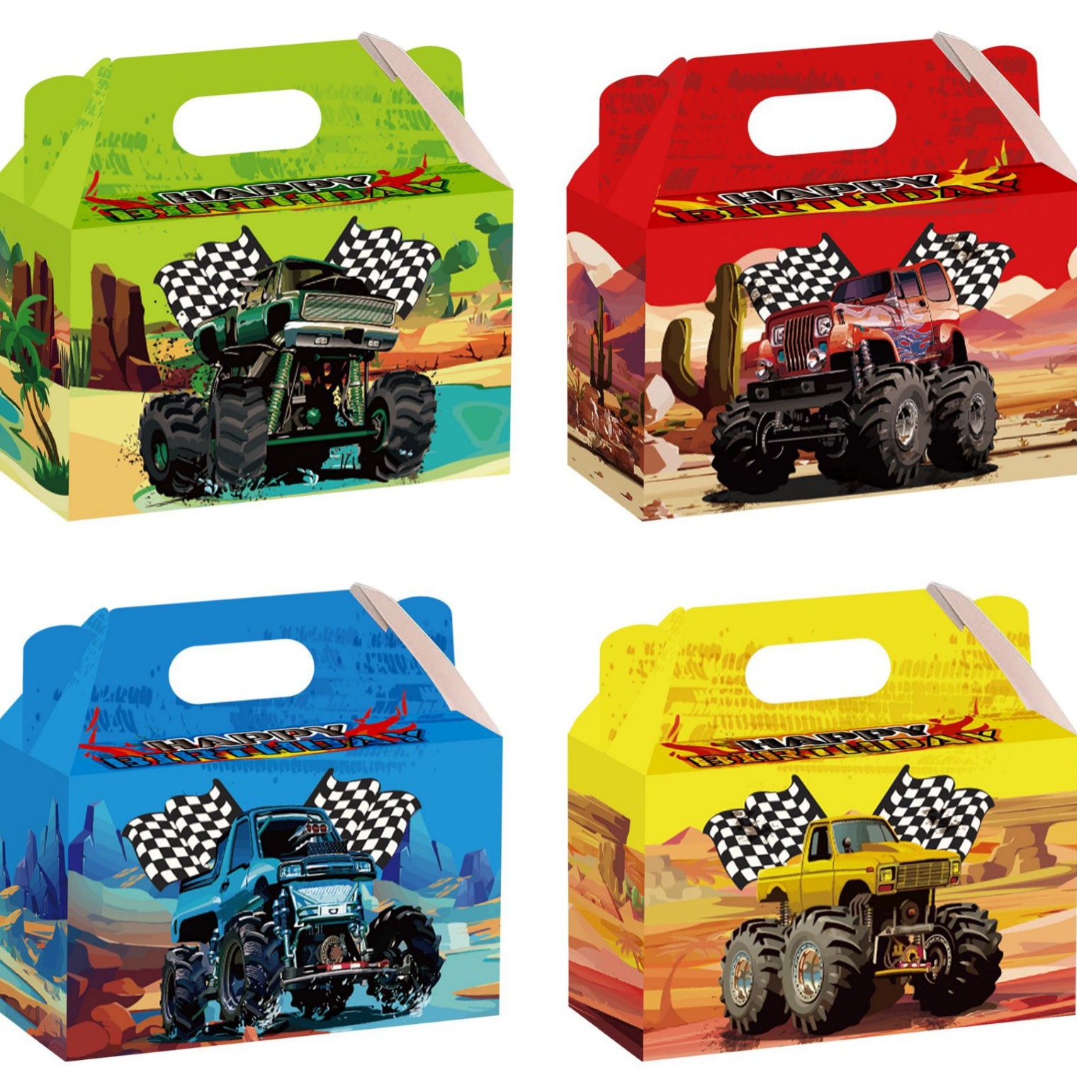 Amazon Square Racing Gift Paper Box Candy Gift Party Party Gift Box Portable Cartoon Holiday Gift Box