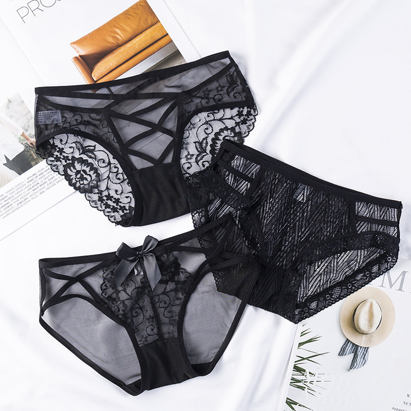 Picture of Spring and summer new underwear women's sexy women's underwear lace temptation low waist temptation briefs women's cotton crotch