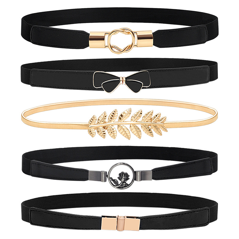Picture of Simple Fashion Elastic Buckle Women's Thin Belt Women's Skirt Decorative Belt Elastic Belt with Belt