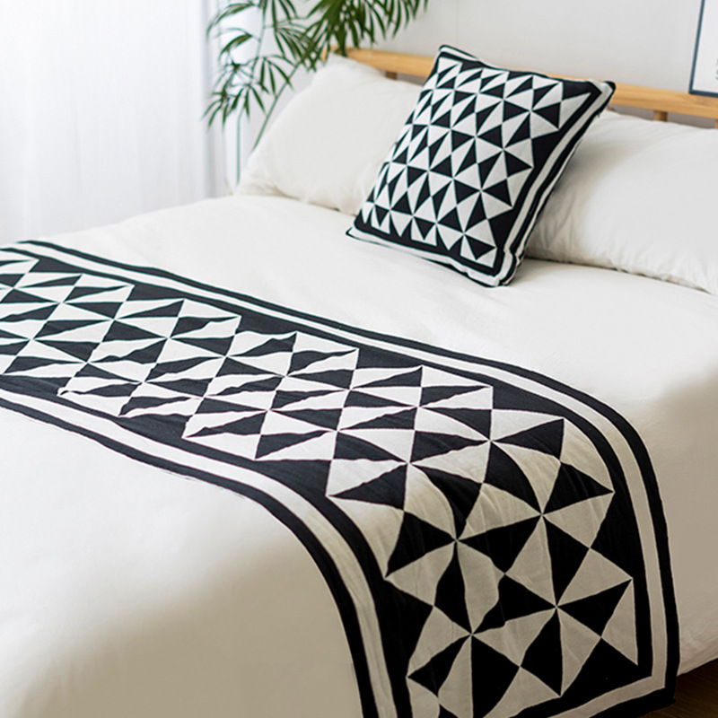 Picture of Nordic Minimalist Internet-Popular Lingling-Shaped Knitted Blanket Four Seasons Blanket Sofa Blanket Office Nap Blanket Casual Blanket