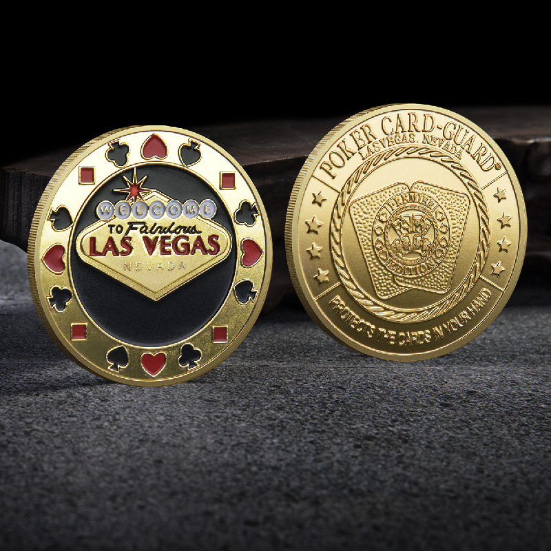 Picture of Chips Commemorative Medallion Las Vegas Lucky Gold and Silver Coin Metal Card Presser Collection Gift Cross-border