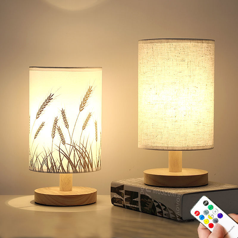 Fabric Small Table Lamp Bedside Lamp Rechargeable Remote Control Night Light Baby Feeding Bedroom Lamp Atmosphere Factory Wholesale Supply Chain