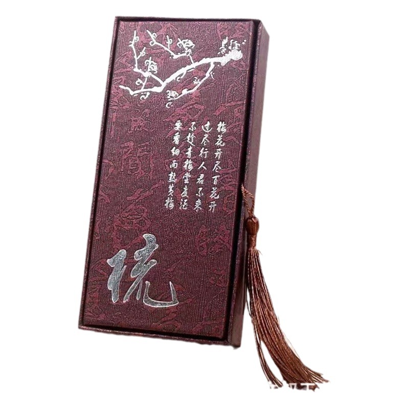 Ancient poetry tassel paper comb packing box sandalwood massage Meridian comb gift box cardboard box packaging gift box wholesale