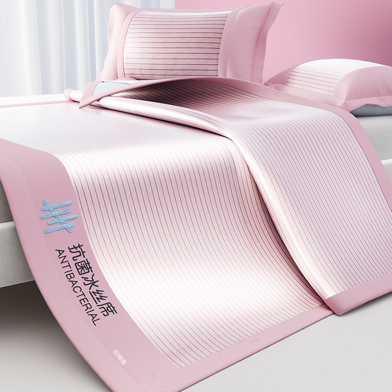 Class A Maternal and Infant Class Explosions Antibacterial Ice Silk Mat Summer Sleeping Naked Air-conditioned Mat Machine Washable Folding Bed Cover Soft Mat