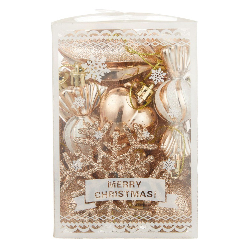New Christmas Ball suit 6cm Painted Alien Ball Powder Snowflake Set Box Christmas Supplies Christmas