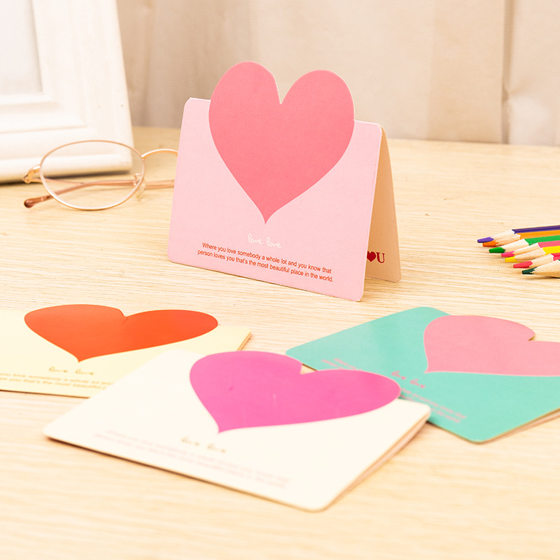Cross-border South Korea creative heart-shaped love greeting card Thanksgiving Children's Day Valentine's Day Christmas small card envelope wholesale