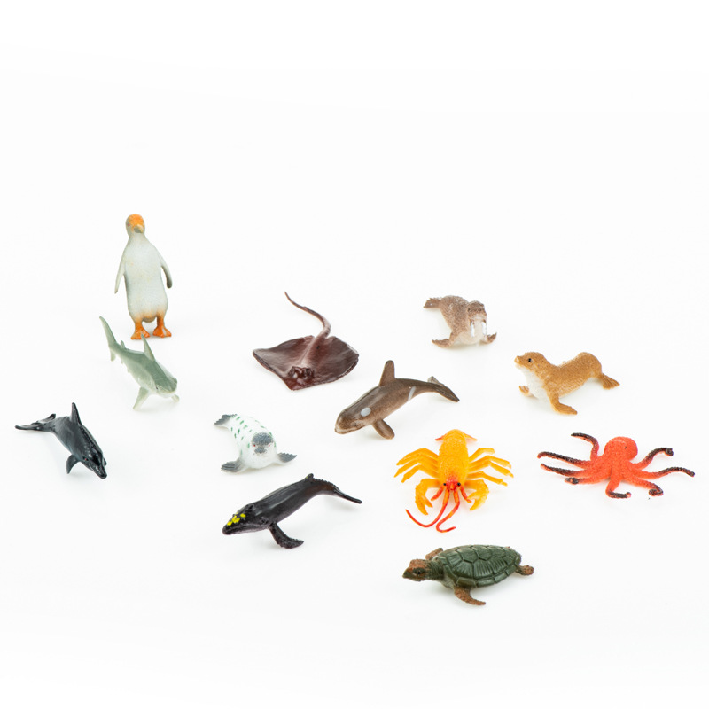 Picture of Cross-border explosion simulation marine animal model toy penguin shark turtle toy model stall toy