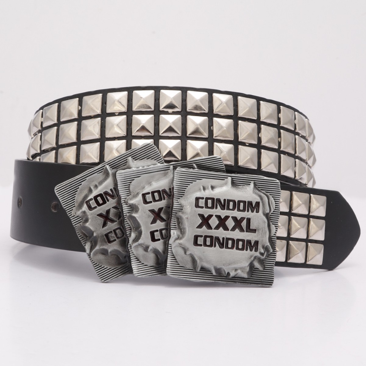 European and American New Cross-border Punk Fashion All-match Business Miniscan Letter Button PU Square Bead Women's Belt
