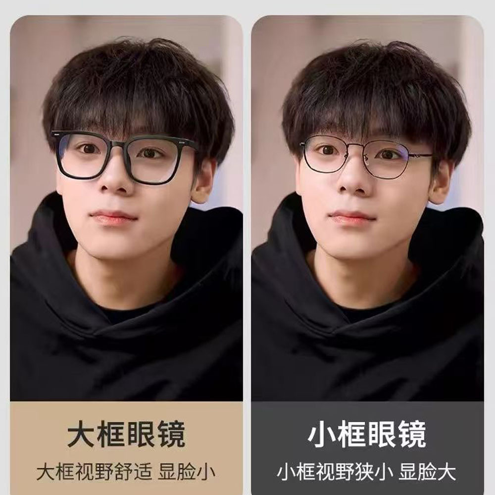 Picture of New Matte Black Plain Large Frame Ultra-Light Anti-Blue Light Myopia Glasses Xiaohongshu Internet Celebrity Men and Women Can Wear Myopia Lenses