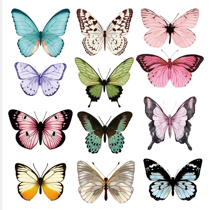 New Pvc Stereo Butterfly Accessories Card Bouquet Butterfly Decoration Colorful Butterfly Card Flower Shop Accessories Flowers Gifts