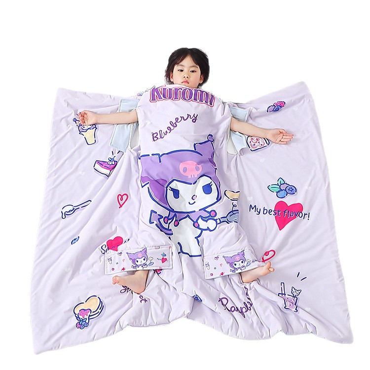Picture of Class A children's kick-proof quilt artifact summer thin baby sleeping bag big child belly silk summer quilt air conditioning quilt