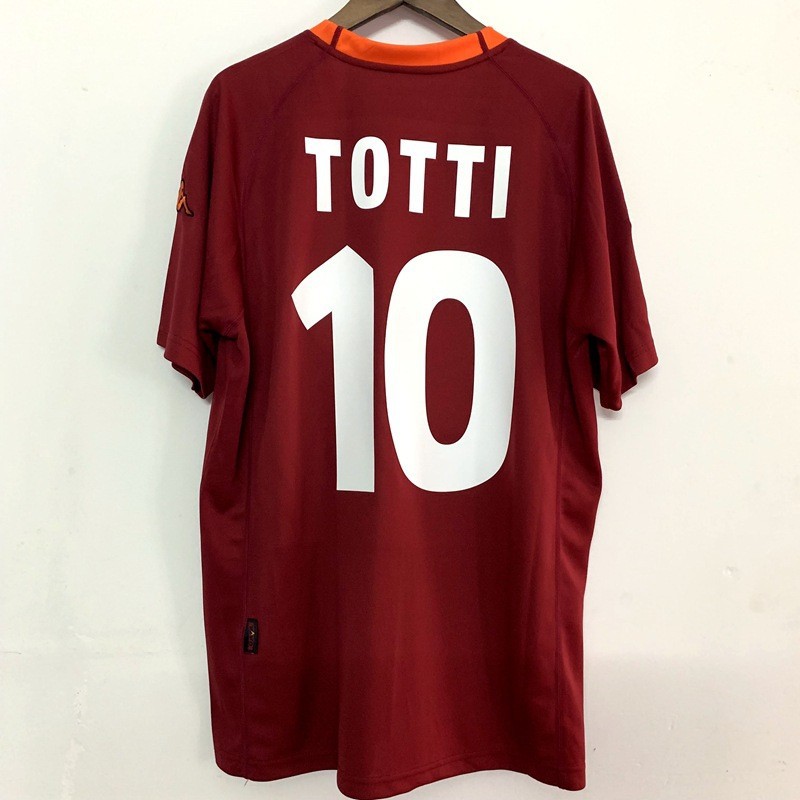 Picture of 2000-01 season Rome home jersey No. 18 Batistuta No. 10 Totti vintage football shirt short sleeve