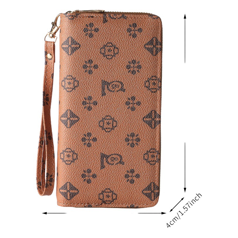 Factory wholesale new European and American fashion double-layer zipper women's coin purse simple elegant large capacity handbag women